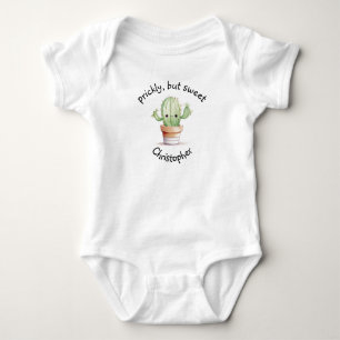 Prickly, aber Sweet Individuelle Name Wasserfarbe  Baby Strampler