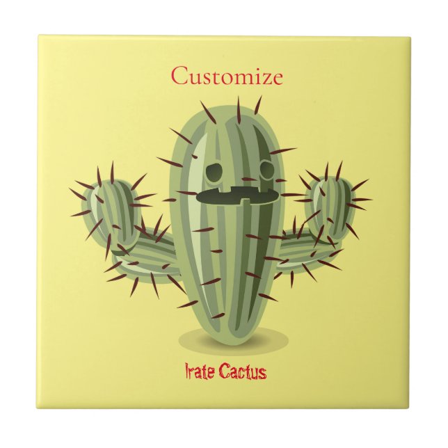 Prickly Irate Cactus Thunder_Cove Fliese (Vorderseite)