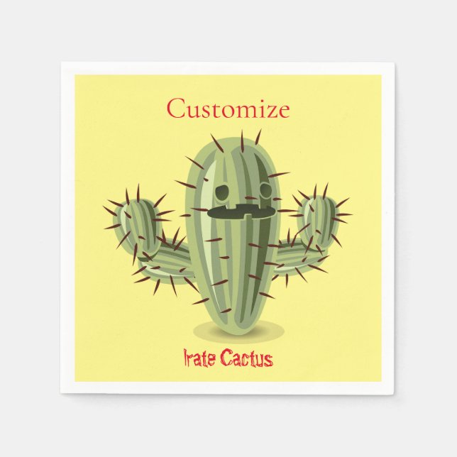 Prickly Irate Cactus Thunder_Cove Serviette (Vorderseite)
