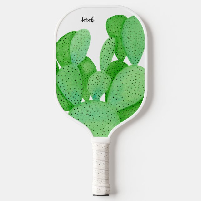 Prickly Pear Cactus Script Personalisiert Pickleball Schläger (Vorderseite)