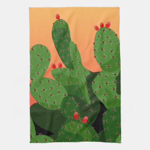 Prickly Pear Desert Sunset Serviette de cuisine