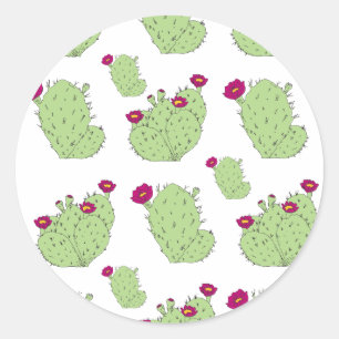Prickly Pear Muster Texas Staat Pflanze Kaktus Lie Runder Aufkleber