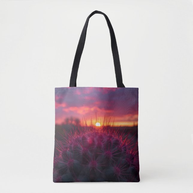 Prickly Pear Sunset Tote Bag - Southwestern Style Tasche (Vorderseite)