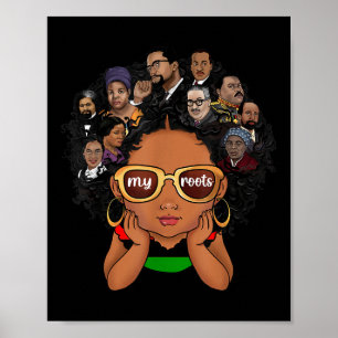 Pride Afro Melanin Girl Kinder Schwarze Geschichte Poster