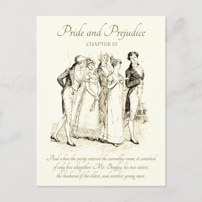 Pride and Prejudice Bingley Darcy Ball Eintritt Postkarte (Vorderseite)