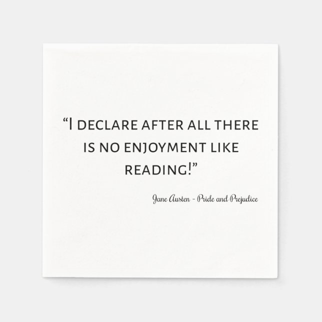 Pride and Prejudice Quote III Serviette (Vorderseite)