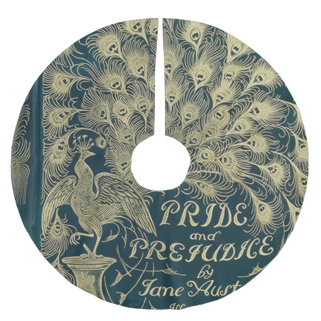 Pride and Prejudice Tree Skirt Polyester Weihnachtsbaumdecke (Vorderseite)