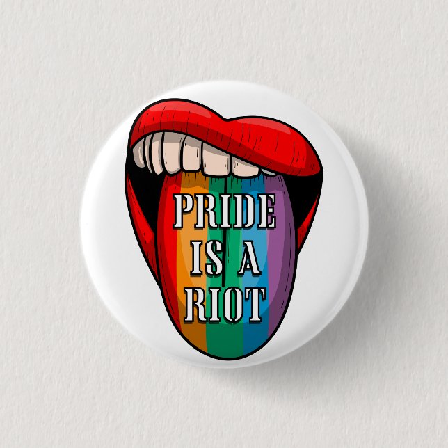 PRIDE Aufruhr Button (Vorderseite)