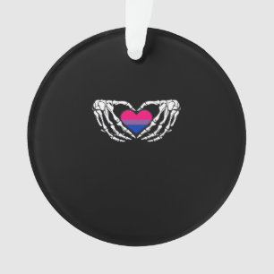 Pride Bisexuelle Squelette Halloween Bi Goth Coeur