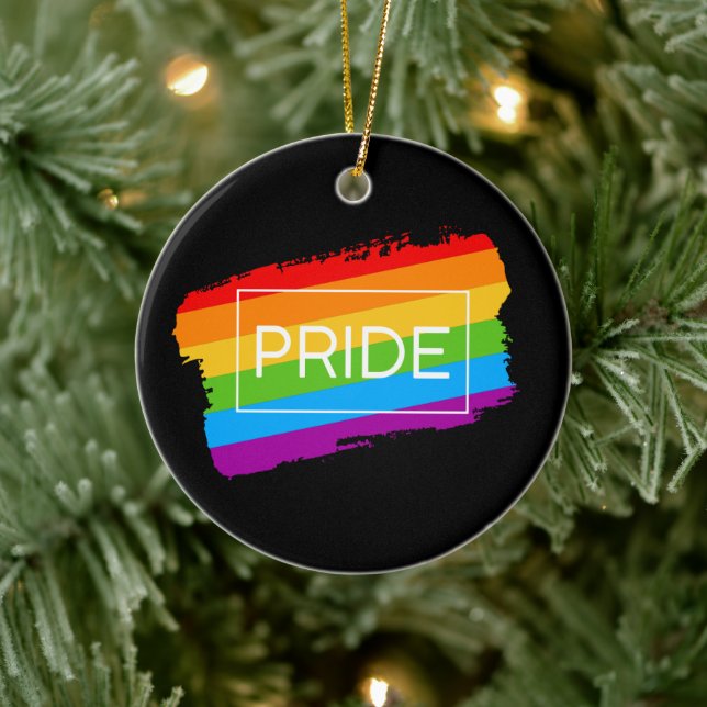 Pride Brushhub Rainbow Keramik Ornament (Baum)