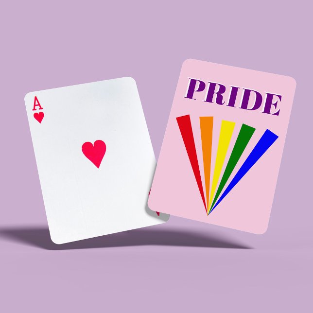 PRIDE farbenfrohe Lengbt-Regenbogenrochen Typograf Spielkarten (Von Creator hochgeladen)