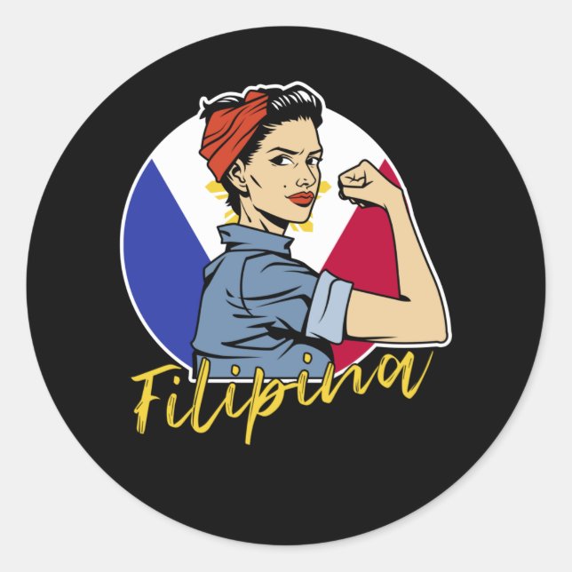 Pride Filipina Pinay Ehefrau Girlfriend Philippine Runder Aufkleber (Vorderseite)