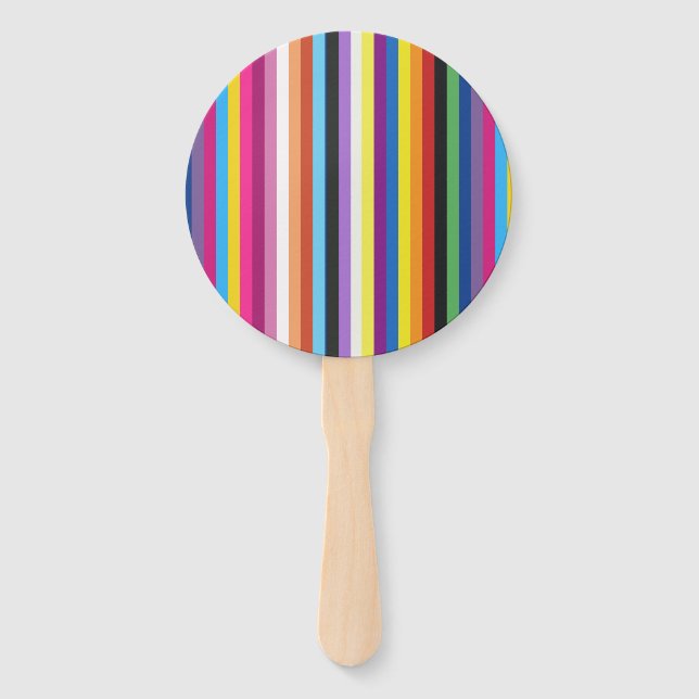 Pride Flag Colorful Stripes Pattern Hand Fan Fächer (Vorderseite)