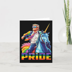 Pride Funny Trump Riding Unicorn Lgbt Gay Lesbian Karte