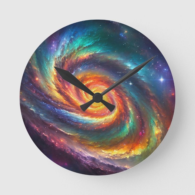 Pride Galaxy -  Runde Wanduhr (Vorderseite)