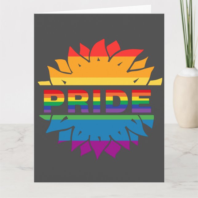 Pride-gay lgbtq queer arc-en-ciel carte tournesol (Devant)
