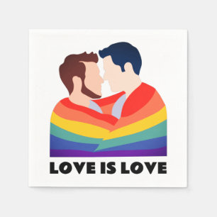 Pride Gay Liebe ist Liebe LGBT Liebe Gesichter Serviette