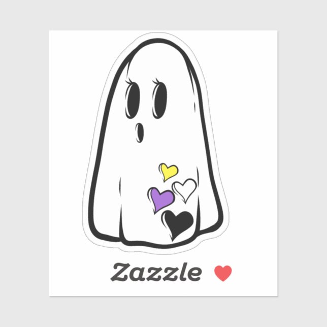 Pride Ghost, nicht binär Aufkleber (Blatt)