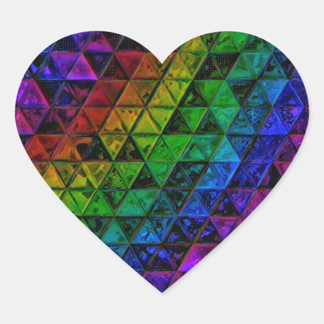 Pride Glass Herz-Aufkleber (Vorderseite)