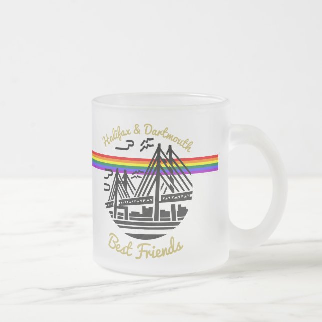 Pride Halifax Dartmouth Freunde Regenbogenbecher Mattglastasse (Rechts)