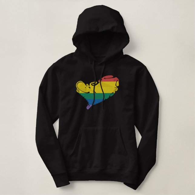Pride HeART Bestickter Hoodie (Design vorne)