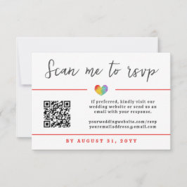 Pride Heart Gay Lesbian Wedding QR Code Online RSVP Karte