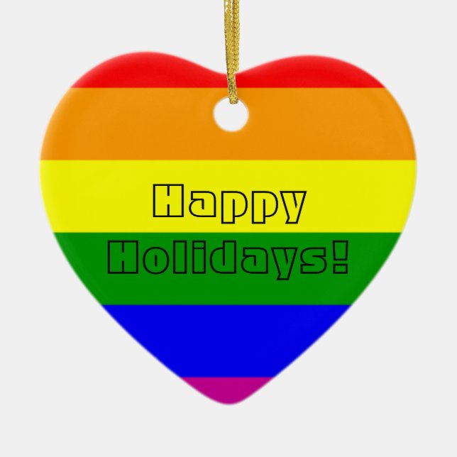 Pride Heart Keramik Ornament (Vorne)