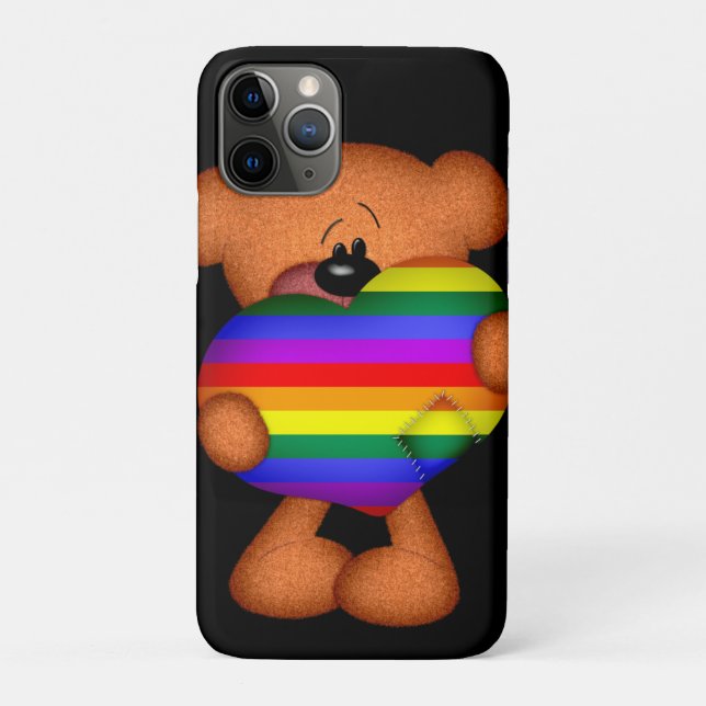 Pride Heart Teddy Bar Case-Mate iPhone Hülle (Rückseite)