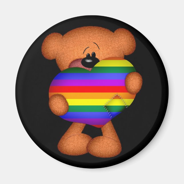 Pride Heart Teddy Bar Magnet (Vorne)