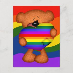 Pride Heart Teddy Bar Postkarte