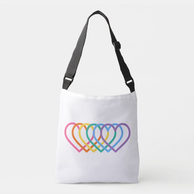 Pride heart tragetaschen mit langen trägern (Vorderseite)