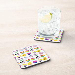 Pride Hearts Cork-Backed Dessous de verre