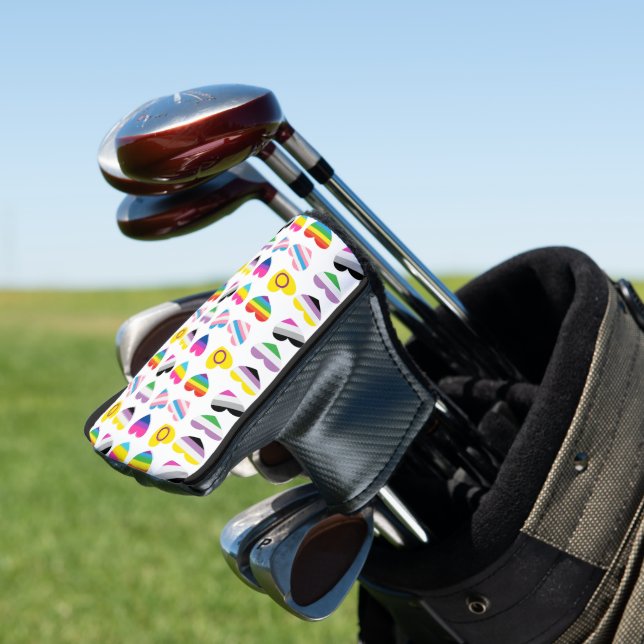 Pride Hearts Golf Club Cover Headcover (In Situ)
