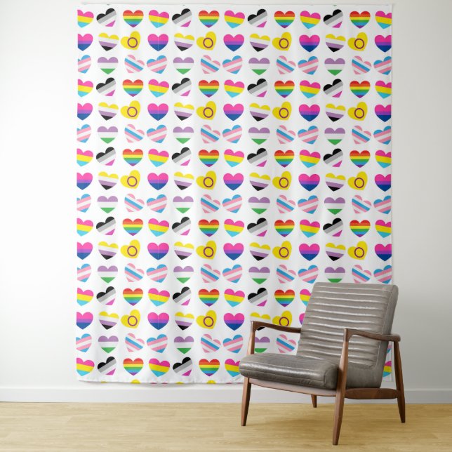 Pride Hearts Tapestry Wandteppich (Beispiel)