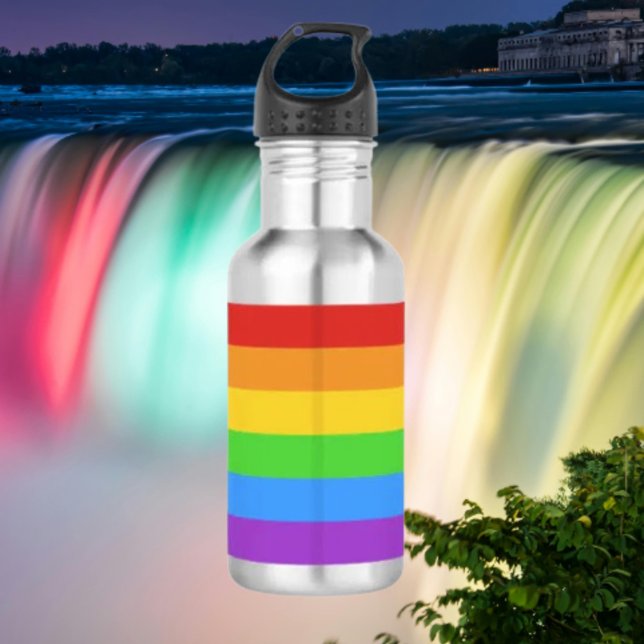 Pride Hydrate: Regenbogenflagge Edelstahlflasche (Von Creator hochgeladen)