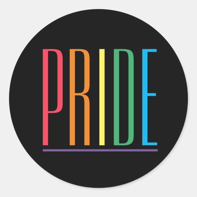 PRIDE II große runde Sticker (Vorderseite)