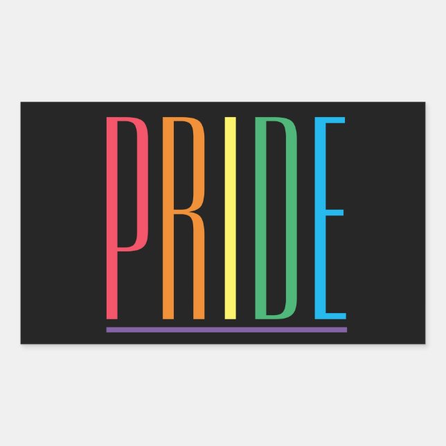 PRIDE II-Rectangle-Sticker Rechteckiger Aufkleber (Vorderseite)