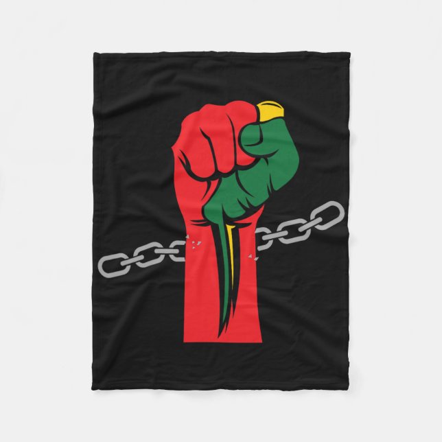 Pride Juneteenth feiert 1865 Afro Fleecedecke (Vorderseite)
