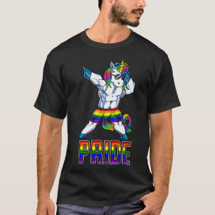 Pride Lgbt Bodybuilding Einhorn Muskel Lesbian Gay T-Shirt