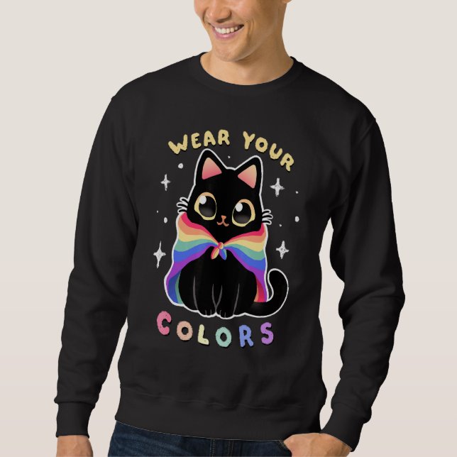 Pride Lgbt Cat Sweatshirt (Vorderseite)