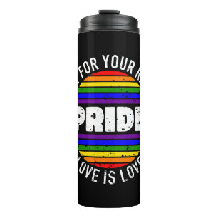 Pride LGBT Liebe gewinnt, wir sind que und stolz C Thermosbecher