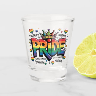 Pride LGBTQ Acceptance LGBT 4th of July Flag USA Schnapsglas