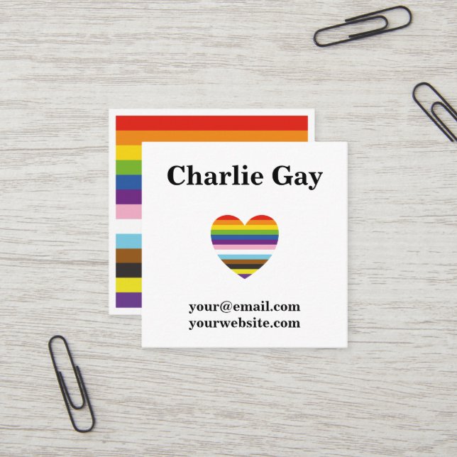 Pride LGBTQ Gay Rainbow Carte de visite (Devant/Arrière en situation)