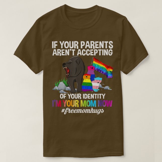 Pride LGBTQ Parade Free Mama Hugs Proud Mama Bear  T-Shirt (Design vorne)