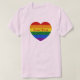 Pride LGBTQ Rainbow Herz Flag Custom Text Unisex T-Shirt (Design vorne)