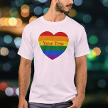 Pride LGBTQ Rainbow Herz Flag Custom Text Unisex T-Shirt<br><div class="desc">Fügen Sie Ihren Text hinzu, und erstellen Sie einfach Ihren personalisierten Stolz T - Shirt. Klicken Sie auf Weiter, um die Textfarbe oder den Schriftart zu ändern. Sie können dieses Design auf anderen Zazzle-Produkten übertragen und an die meisten Zazzle-Produkte anpassen. Sie können auch auf die Schaltfläche CUSTOMIZE klicken, um Details...</div>