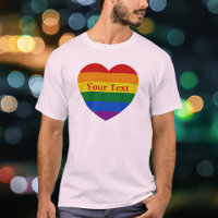 Pride LGBTQ Rainbow Herz Flag Custom Text Unisex