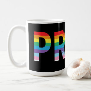 PRIDE LGBTQIA-Regenbogenflagge, Druckbuchstabe Kaffeetasse