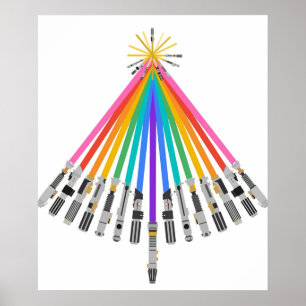 Pride LightSaber Weihnachtsbaum Poster