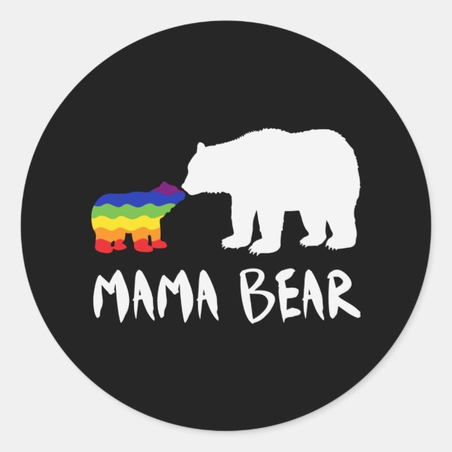 Pride Mama Bear Runder Aufkleber (Vorderseite)